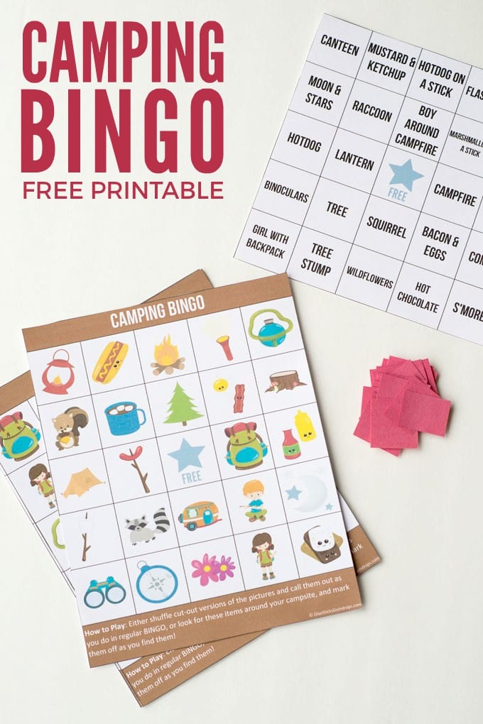 Camping Bingo Free Printable Cards Glue Sticks And Gumdrops