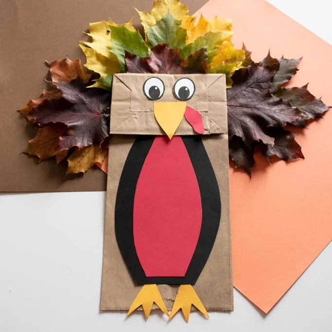 paper bag turkey puppet