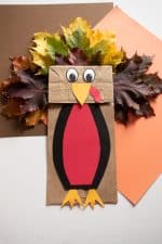 Easy Turkey Paper Bag Puppet Thanksgiving Craft