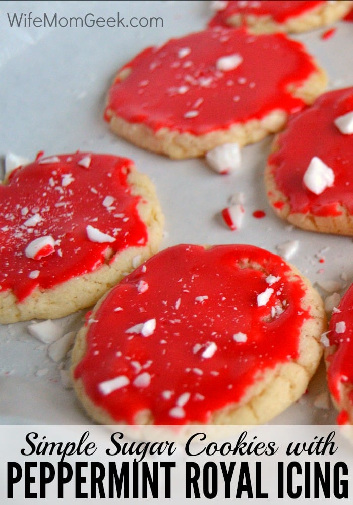 Super Easy Sugar Cookies with Peppermint Icing