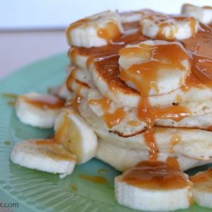 pancakes with peanut butter sauce 1