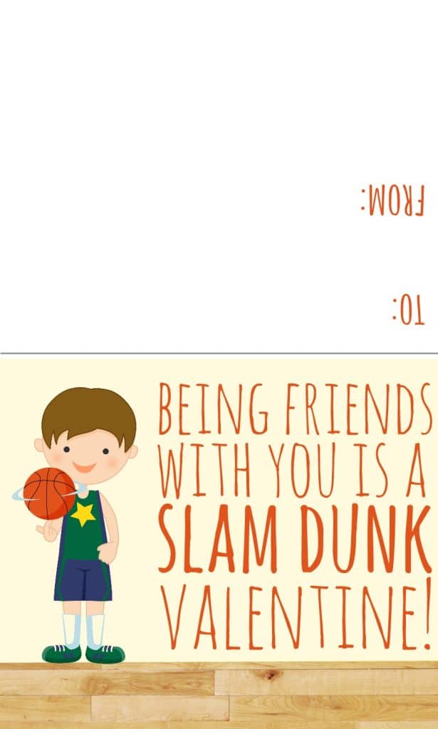 Sports Valentines Printables - Candy Free Valentine Ideas