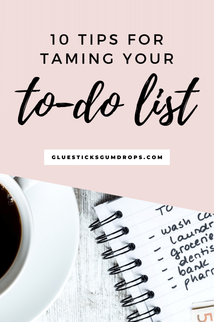 manage your to-do list Pinterest image with coffee and to-do list