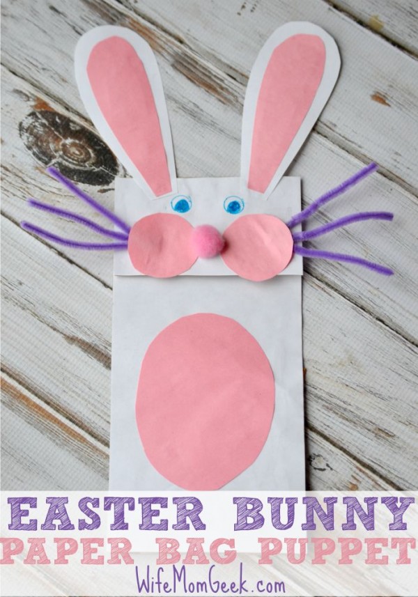 Bunny Paper Bag Puppet Fun Easter Craft for Kids!