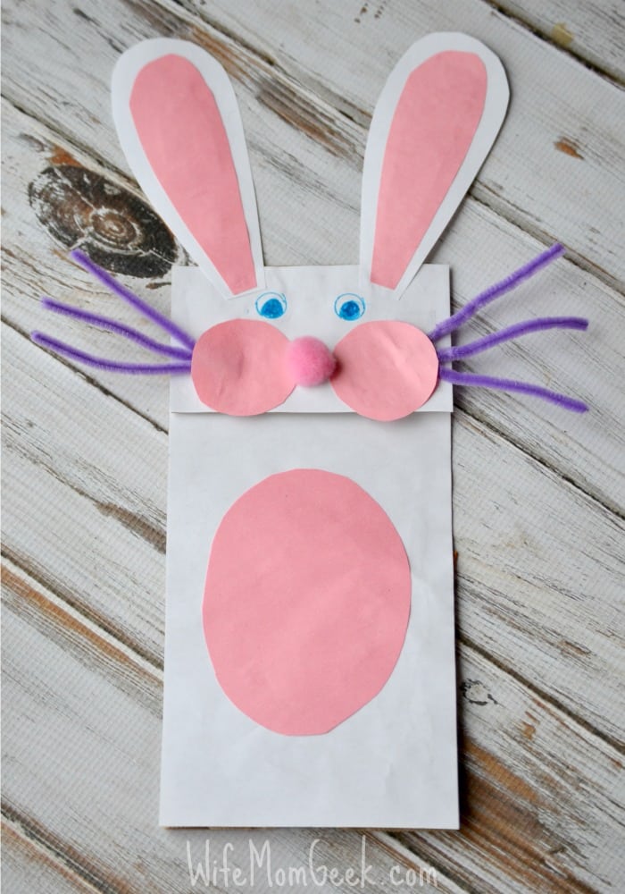 Bunny Paper Bag Puppet Fun Easter Craft for Kids!