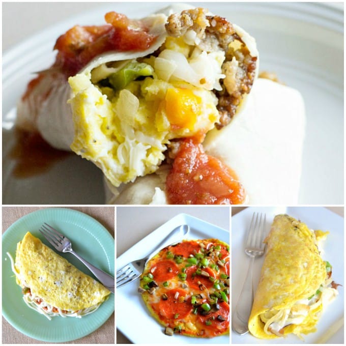 simple low carb breakfasts collage