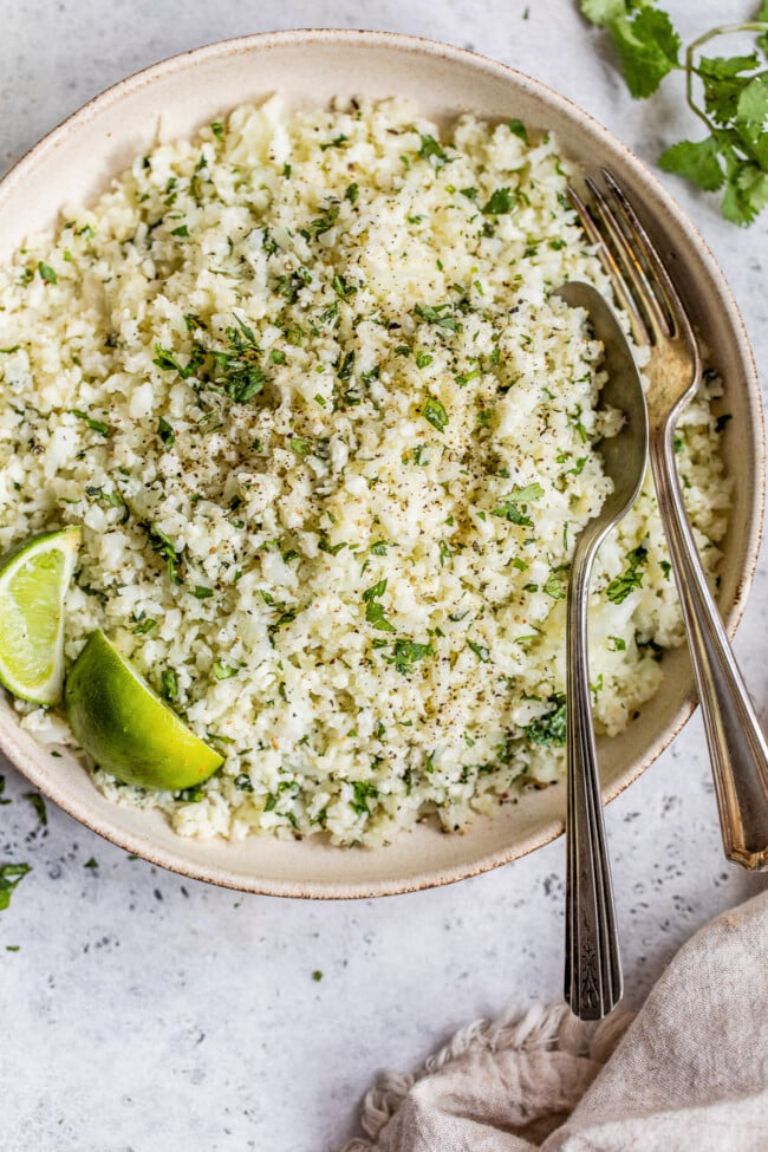 cauliflower rice with cilantro and lime