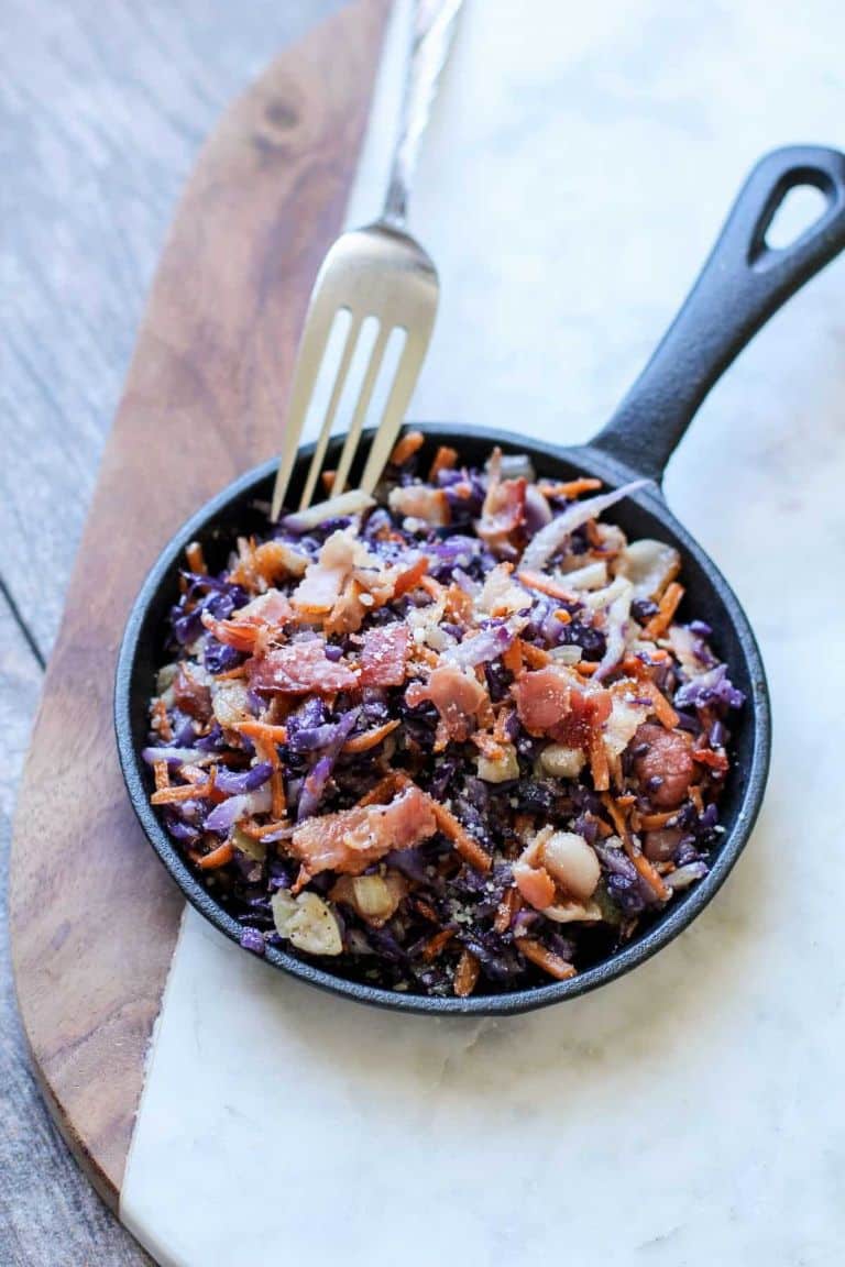 bacon and fried cabbage side dish