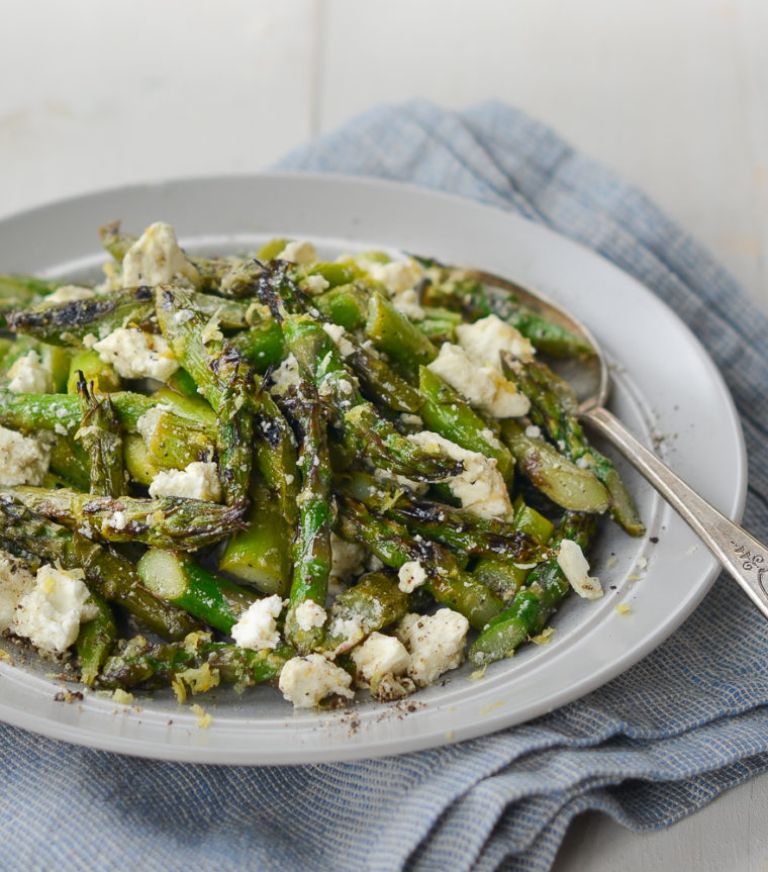 grilled asparagus salad with feta