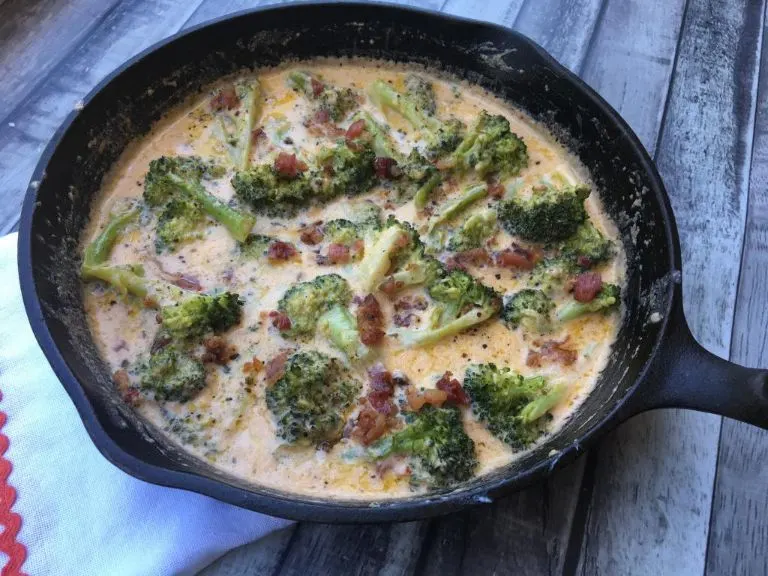 loaded broccoli in cheese sauce