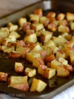roasted red potatoes in sheet pan
