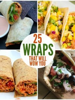 4-image collage of different wrap recipes