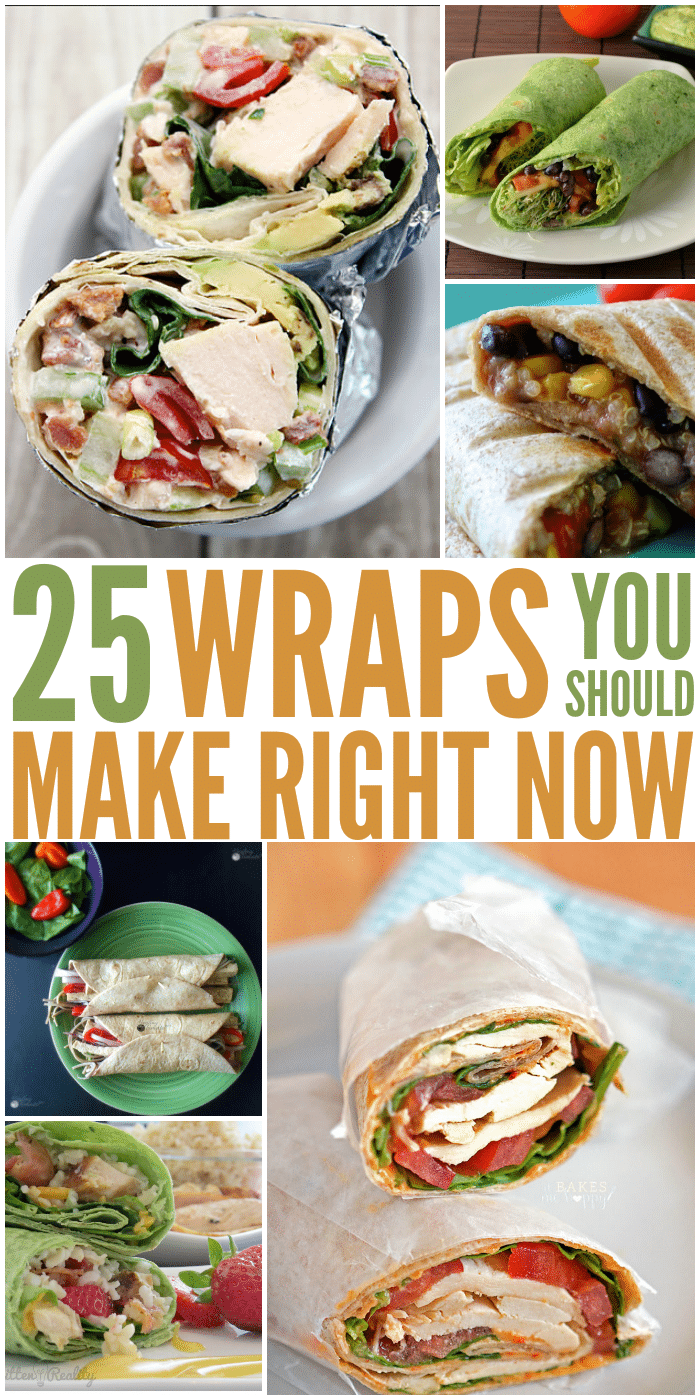 long pinterest image with images of several different wraps