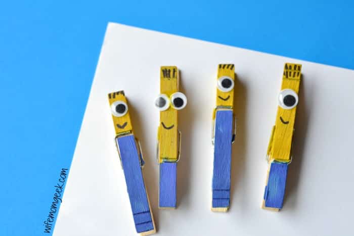 Minion clothespin crafts for kids