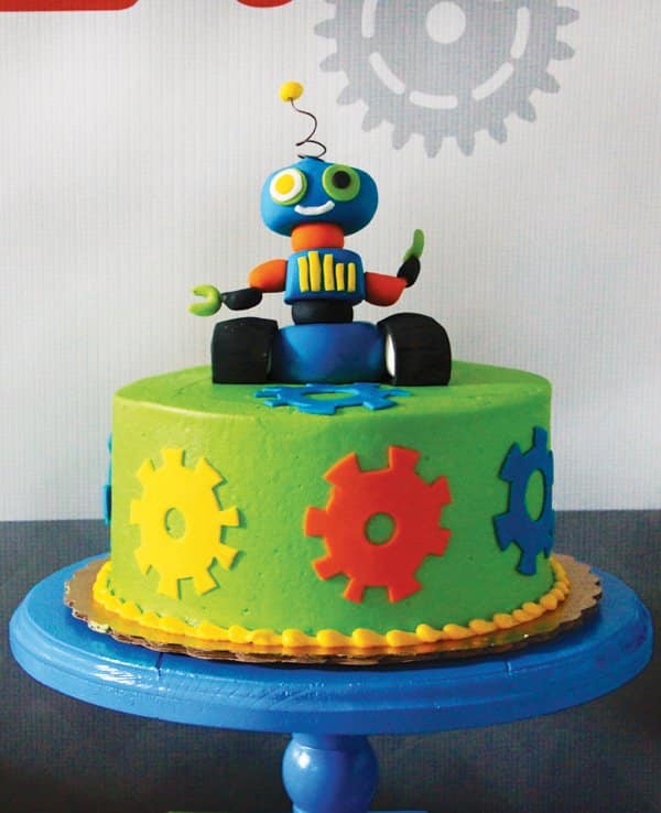 robot on wheels cake
