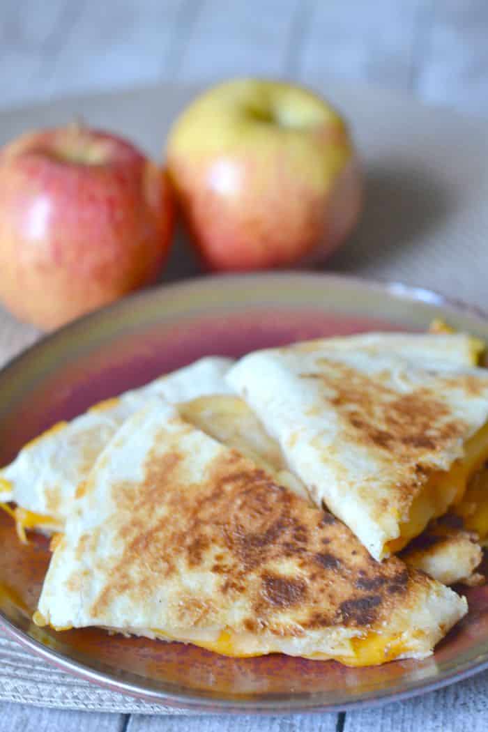 Apple cheddar quesadillas are a super easy lunch idea that kids and adults will love.