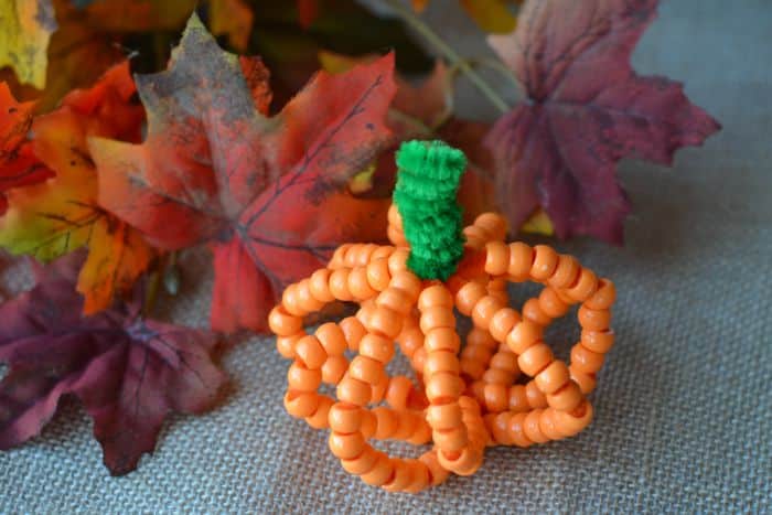 beaded pumpkin craft