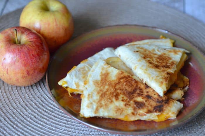 Delicious apple and cheddar quesadillas