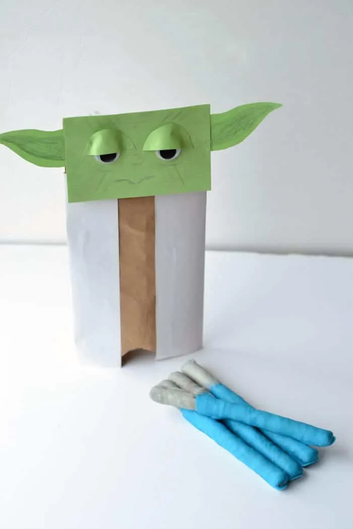 Yoda and Lightsaber Pretzels