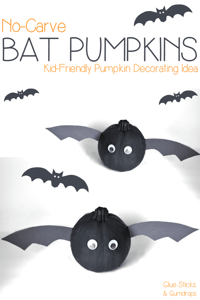 Bat Pumpkins No-Carve Jack-O-Lantern