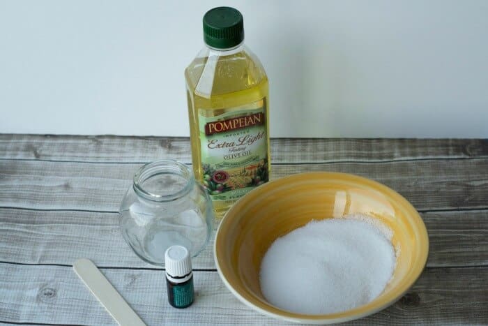 ingredients for peppermint sugar scrub