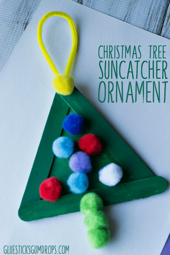 Snowman Popsicle Stick Ornaments - Glue Sticks and Gumdrops