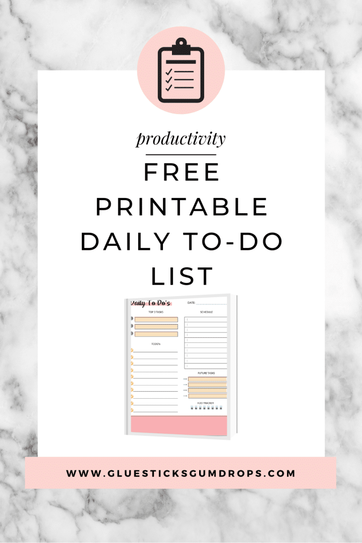 Free Printable Daily To-Do List - Glue Sticks and Gumdrops