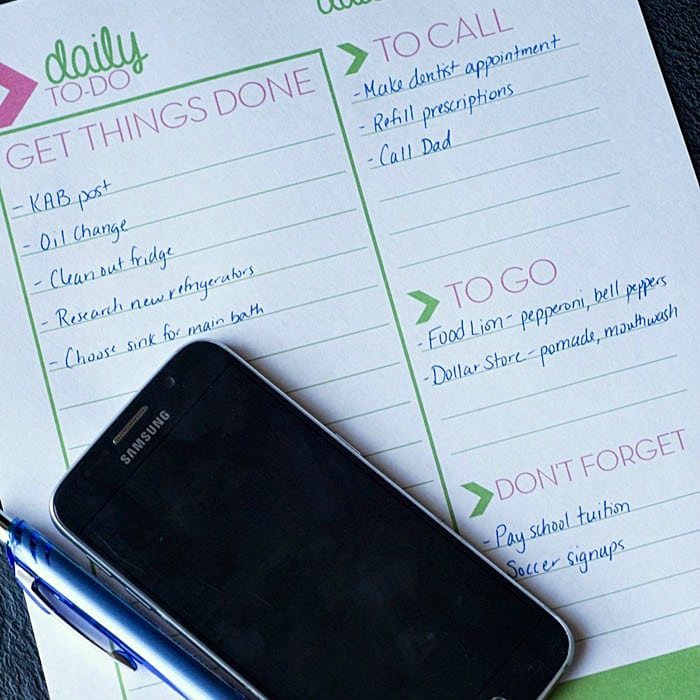 Free Printable Daily ToDo List Glue Sticks and Gumdrops