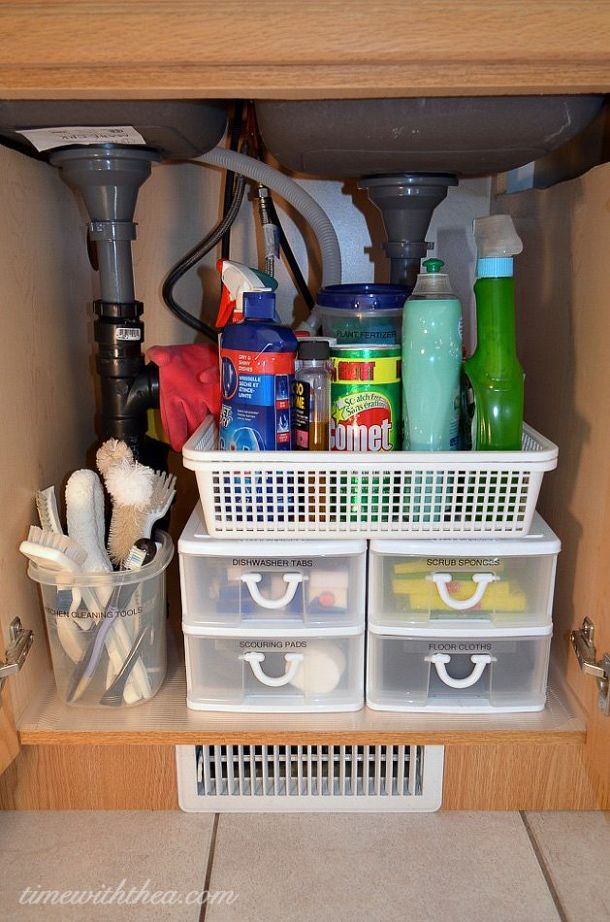 Organized Homemaking : Kitchen Cabinet Organzing with Containers