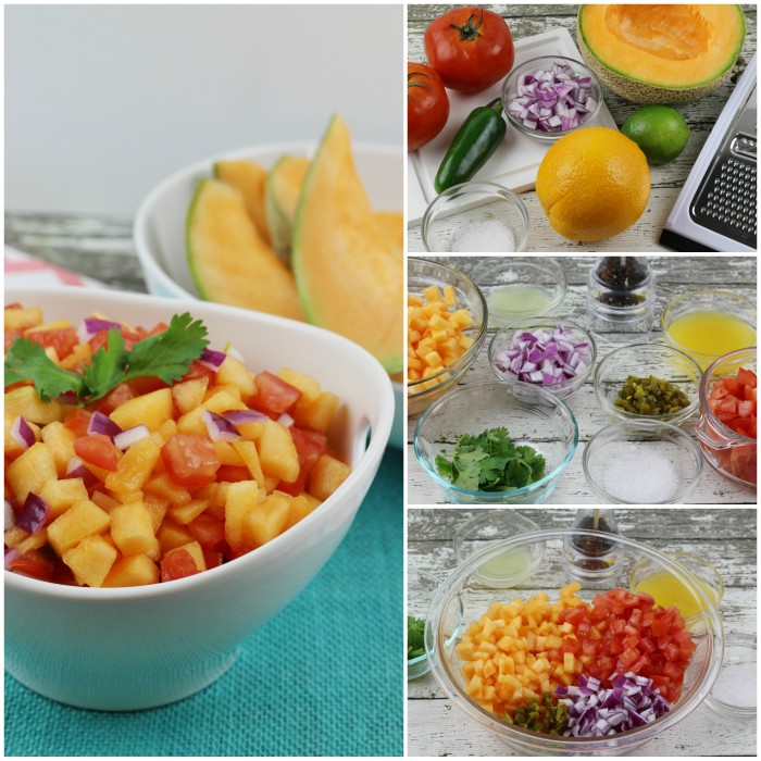 Cantaloupe Lime Salsa Steps and Ingredients