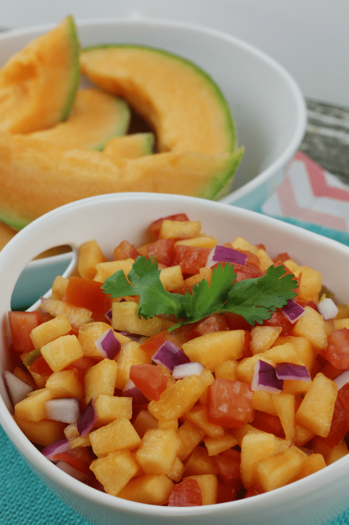 Cantaloupe Lime Salsa - the perfect summer dip recipe