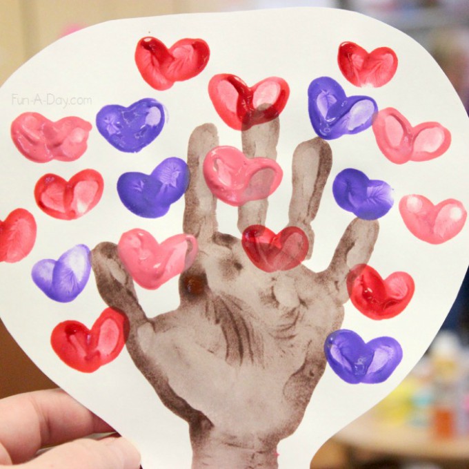 handprint heart tree - Valentines Craft For Kindergarten