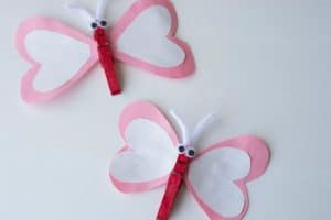 Heart Butterfly Craft for Valentine's Day - Glue Sticks and Gumdrops