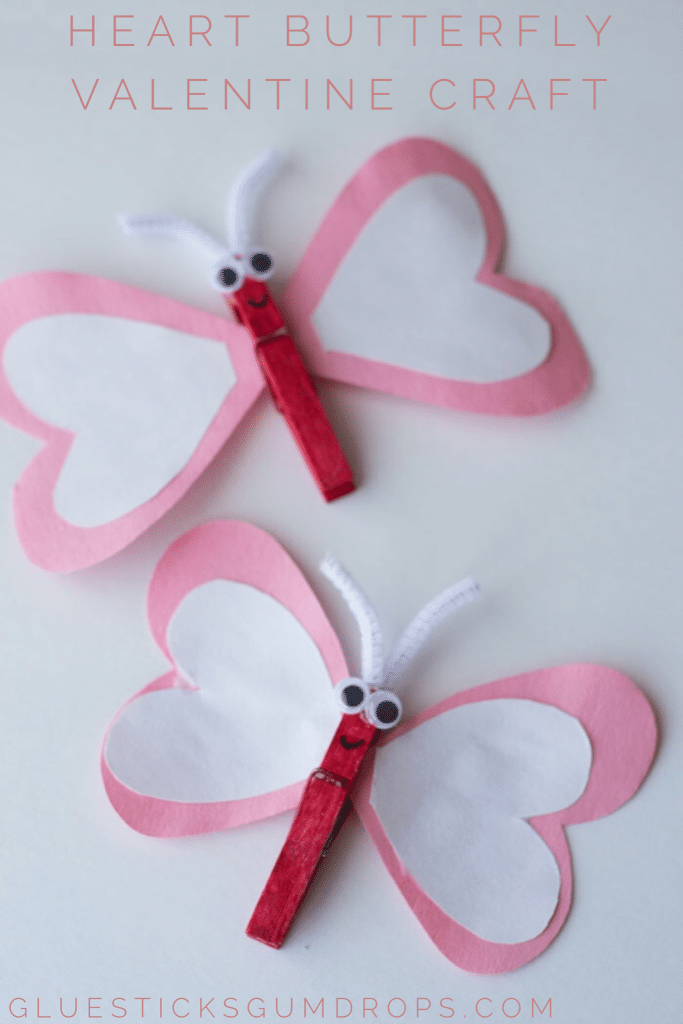 Heart Butterfly Craft for Valentine's Day