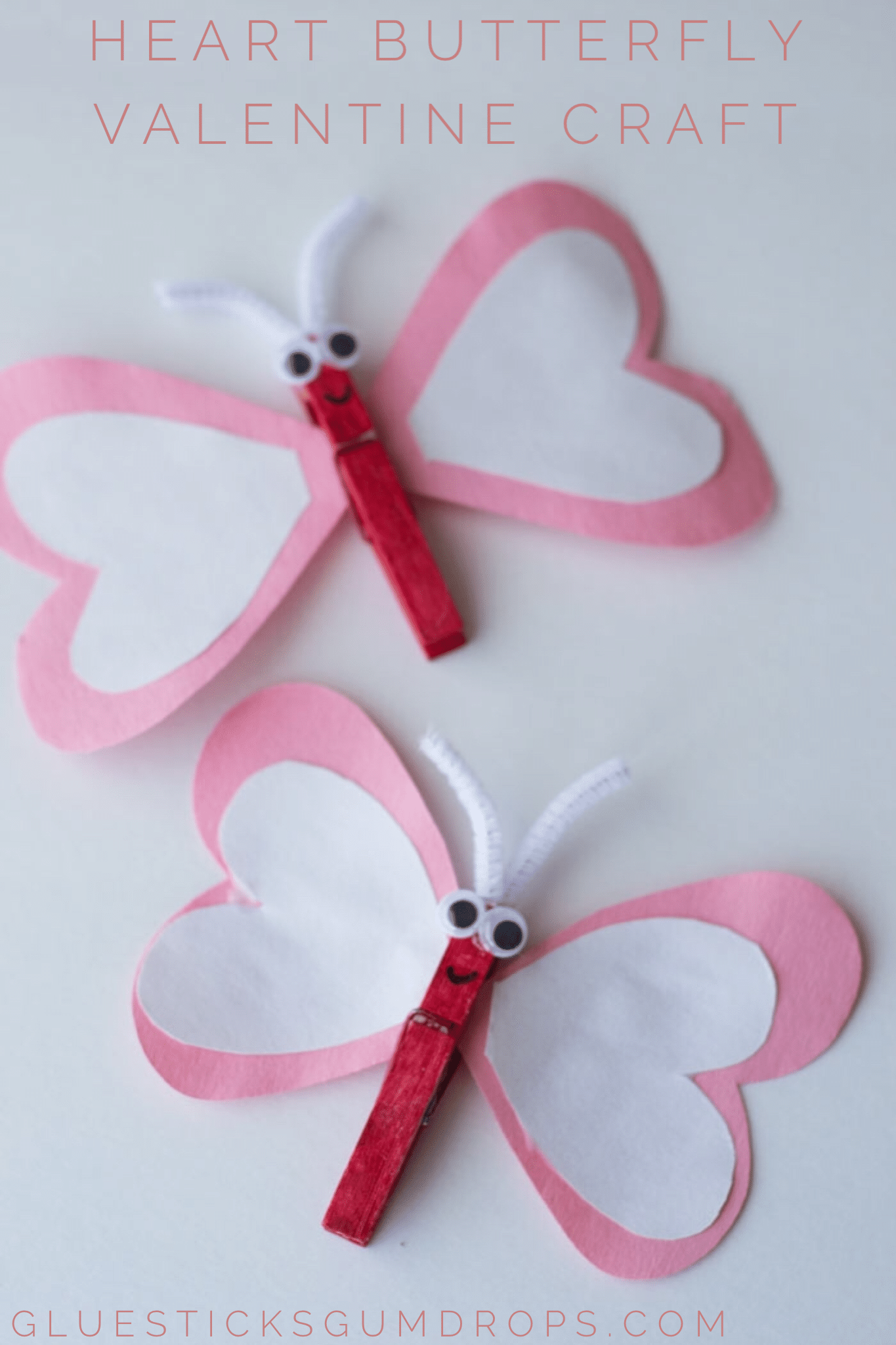 Heart Butterfly Craft for Valentine's Day