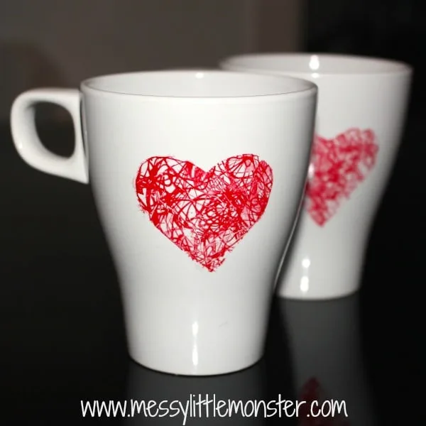 heart scribble mugs