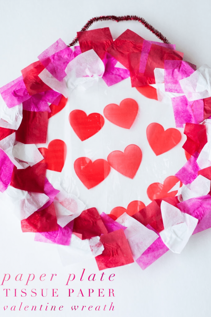 Paper Plate Valentine's Day Heart Wreath Craft - The Resourceful Mama