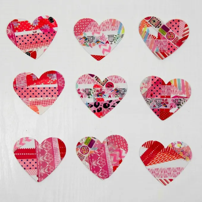 washi tape hearts