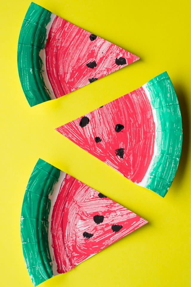 Watermelon Paper Plate Craft - The Surprise Garden - Glue Sticks and ...