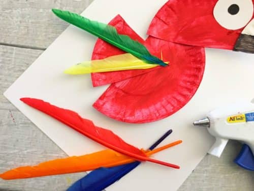 Parrot Paper Plate Craft for Kids - Rainforest Craft Idea