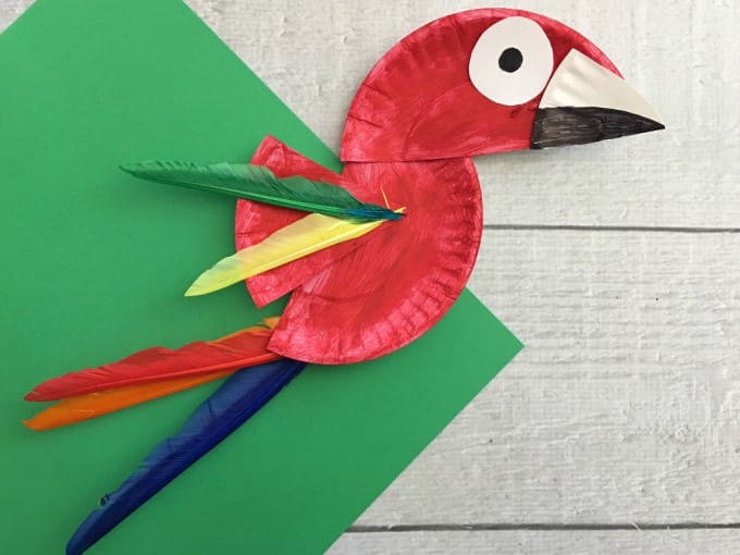 🦜 Paper Plate Parrot Craft for Preschoolers