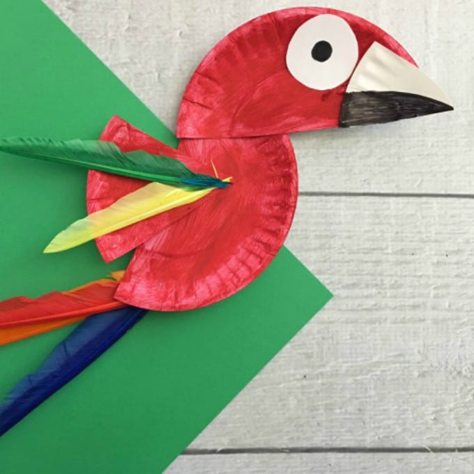 paper plate parrot idea