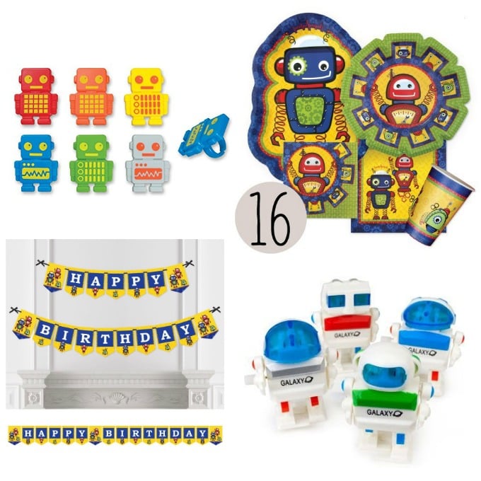 Fun robot party supplies for kids
