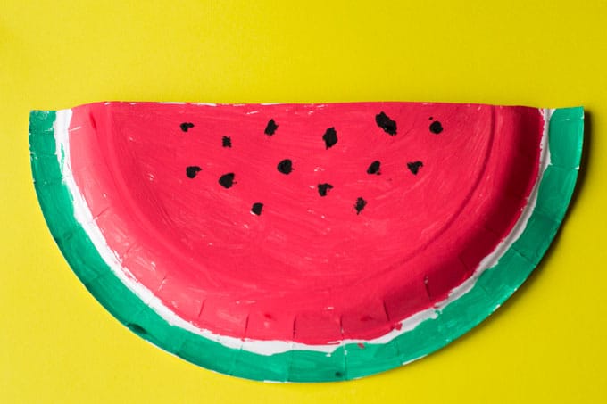 Watermelon Paper Plate Craft - The Surprise Garden - Glue Sticks and