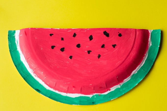 watermelon paper plate craft horizontal