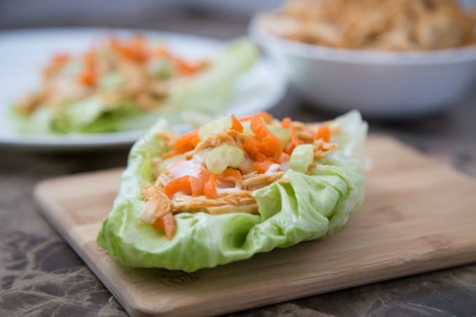 These Buffalo Chicken Lettuce Wraps are ready in no time with the Instant Pot! They're low carb, good and good for you!