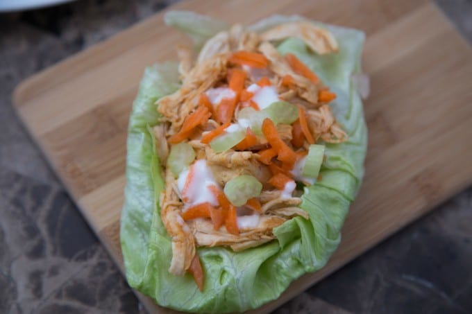 Pressure Cooker Buffalo Chicken Lettuce Wraps