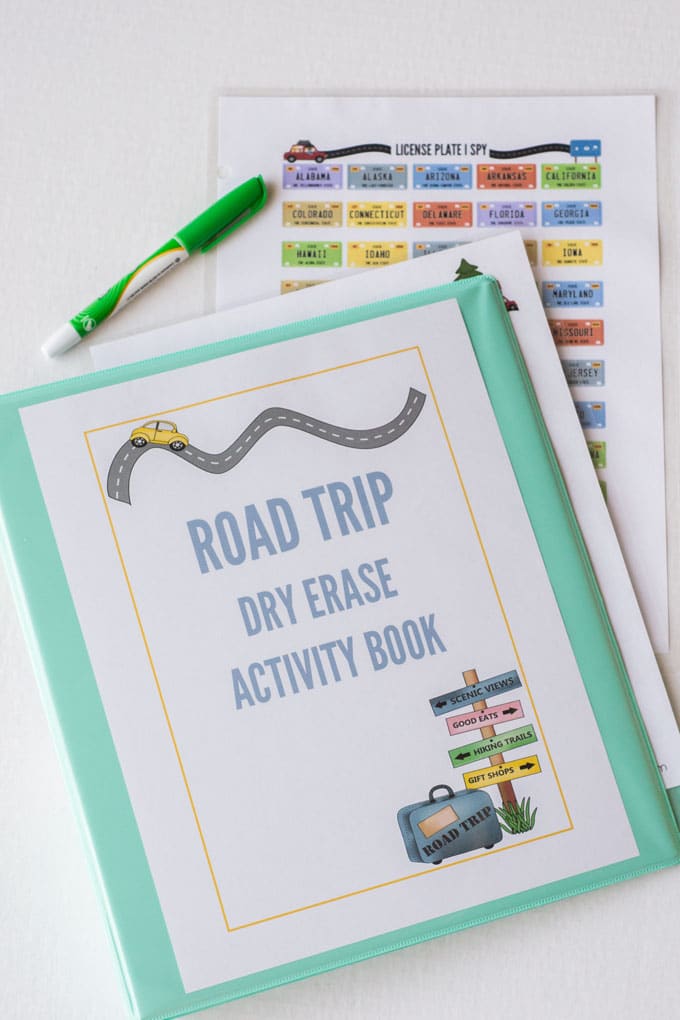 Road Trip Dry Erase Activity Book - a fun way to keep kids entertained during long car rides!