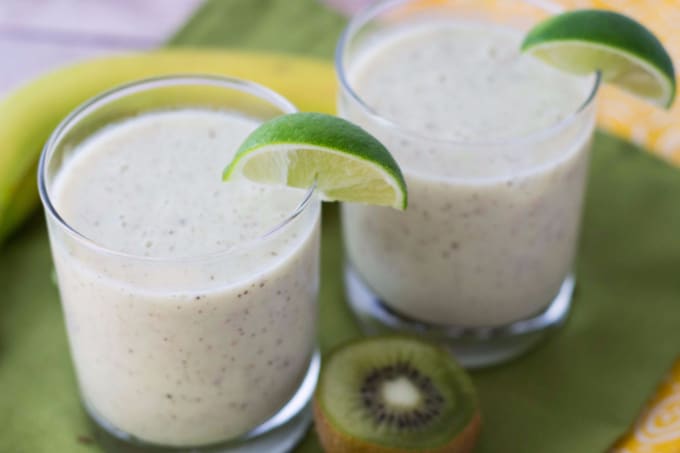 Healthy Kiwi Lime Banana Smoothie Recipe - A Fresh and Fruity Drink for Kids