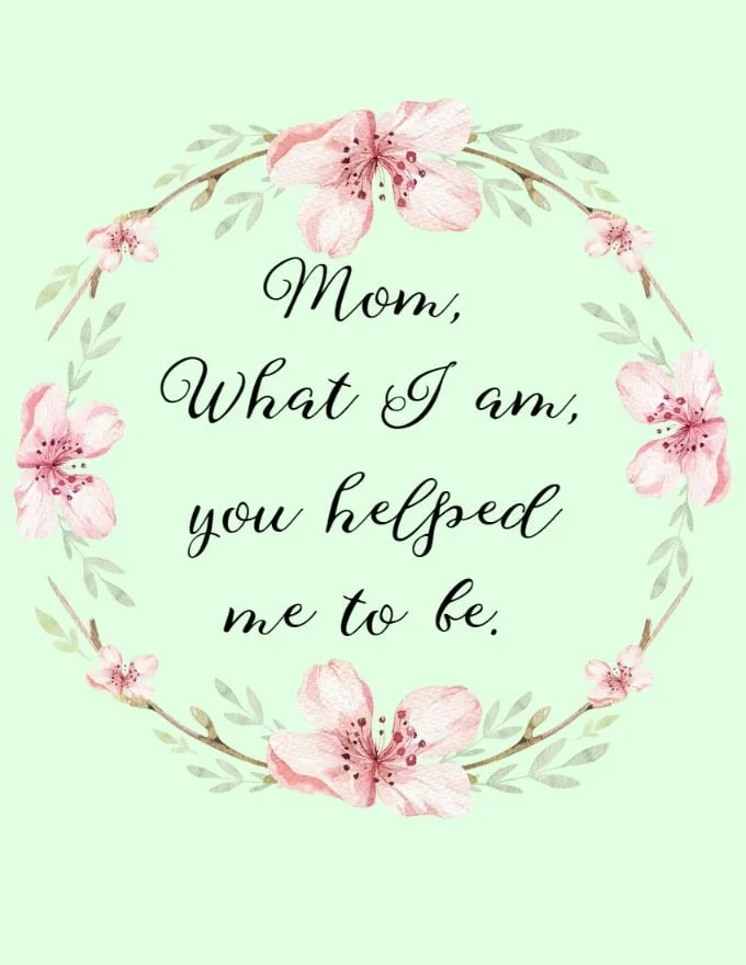 Mother's Day Quote Free Printable Artwork